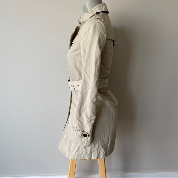 ARITZIA T Babaton tan Trench Coat Jacket Sz XXS Button Closure & Belted - Picture 4 of 14